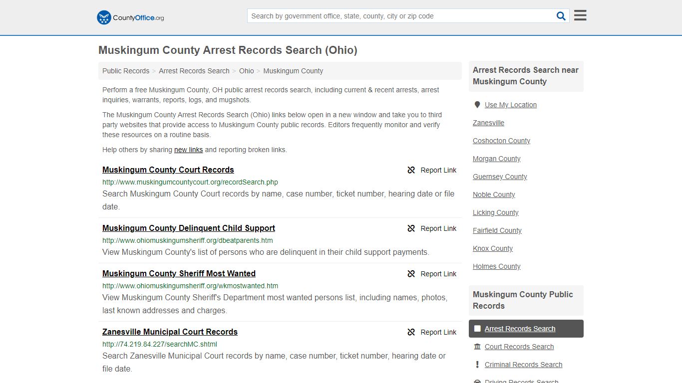 Arrest Records Search - Muskingum County, OH (Arrests ...